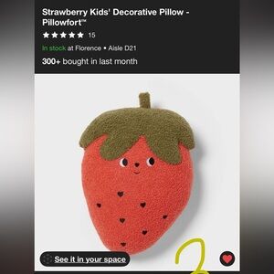 Pillowfort Red and Green Strawberry Plush